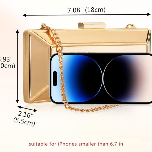 Women Metal Evening Handbag Acrylic Clutch Purse for Parties Weddings Proms - Picture 2 of 6